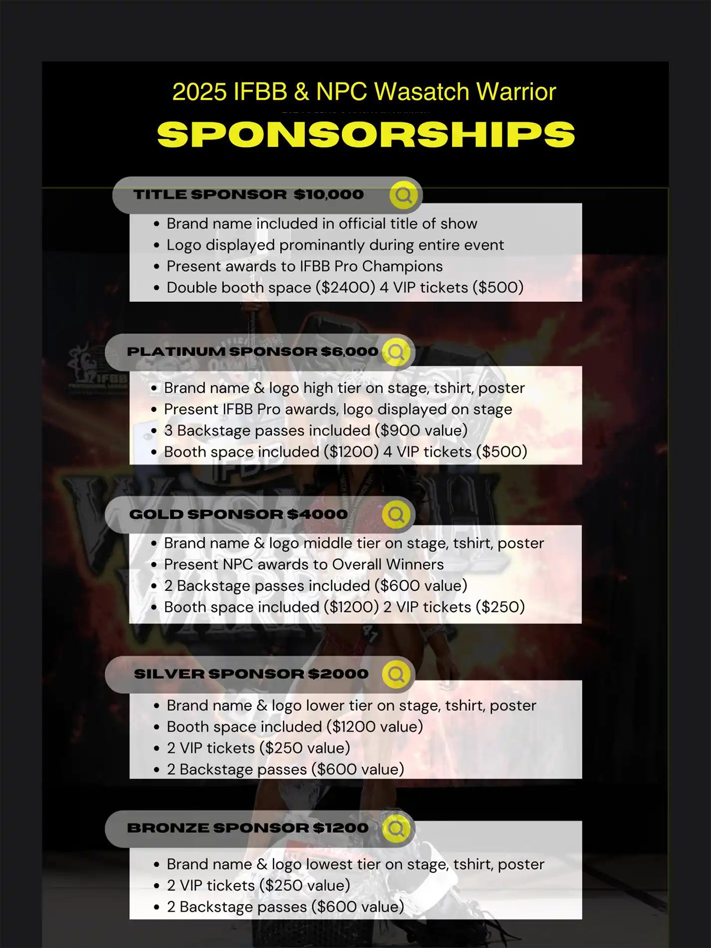 Wasatch Warrior Sponsorship Opportunities